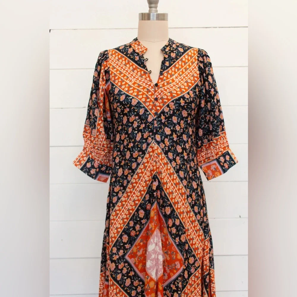 JENS PIRATE BOOTY NWT ROMA SALOON MAXI IN RUST - Picture 3 of 4